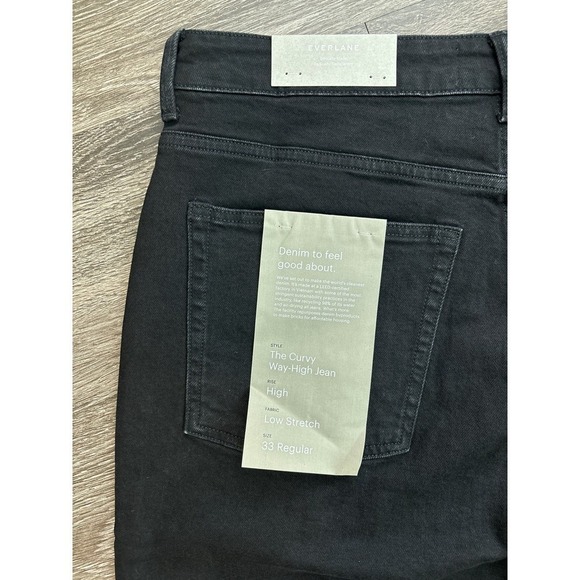 NWT Everlane The Way-High Jean Organic Cotton Black Size 33 Regular - Picture 9 of 9